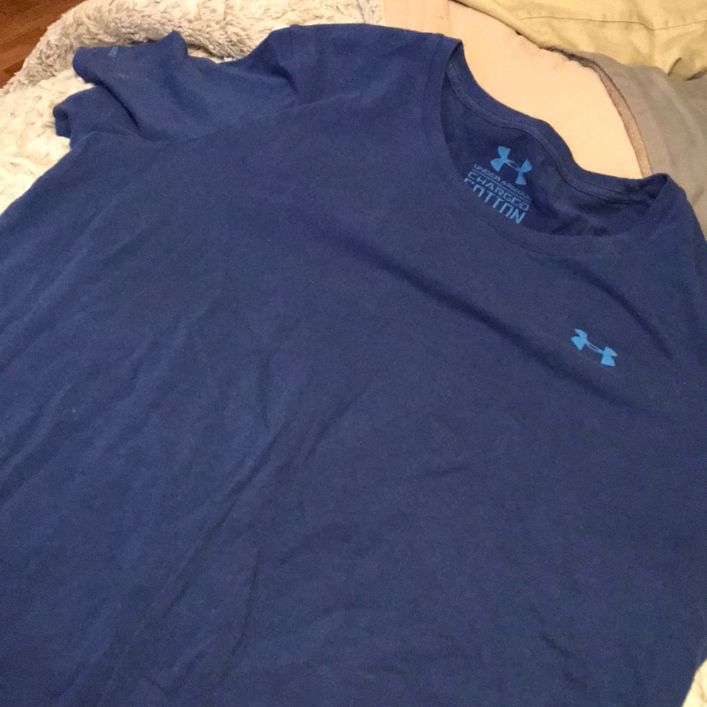 Under Armour Charged Cotton Blue S/S Shirt L